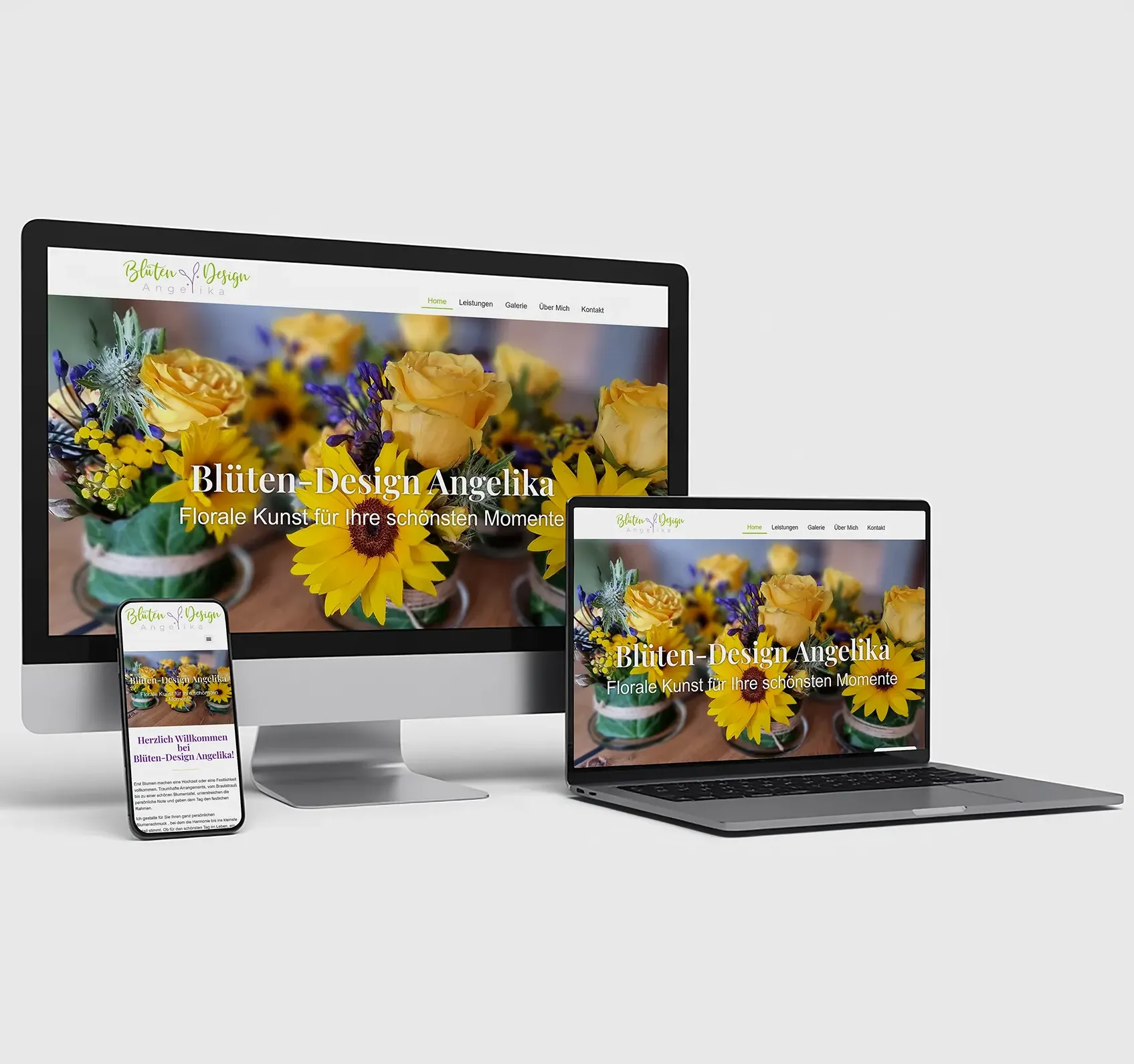 Responsive Webdesign auf Monitor Laptop und Smartphone für Kunden in Karlsruhe
